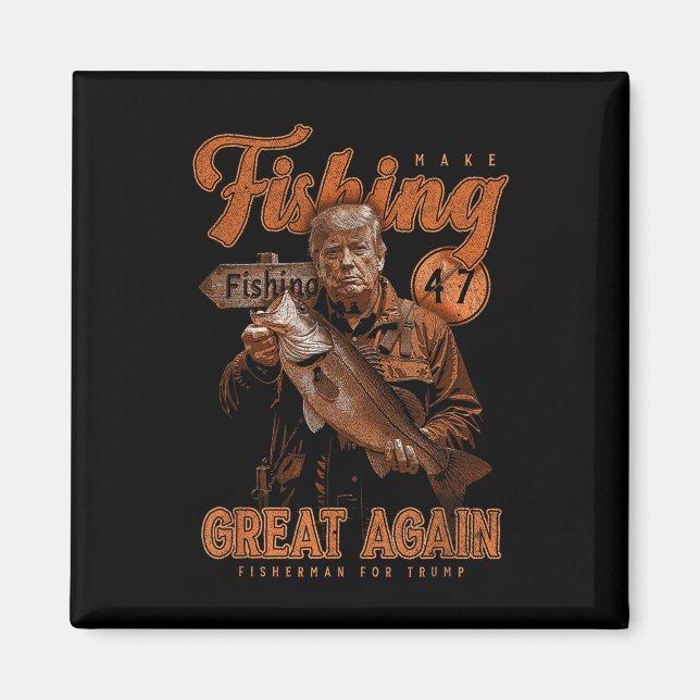 Gör fisket Underbart igen, roligt B Fishing Donald Magnet (Framsidan)