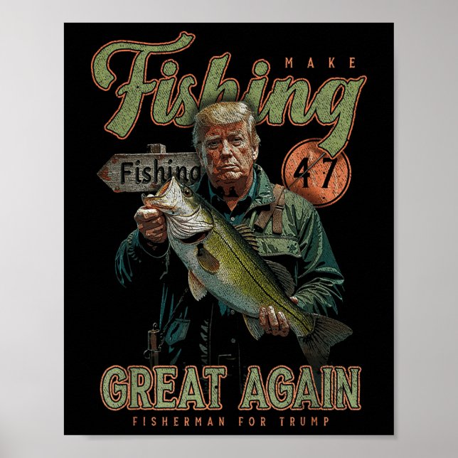 Gör fisket Underbart igen, roligt B Fishing Donald Poster (Framsidan)
