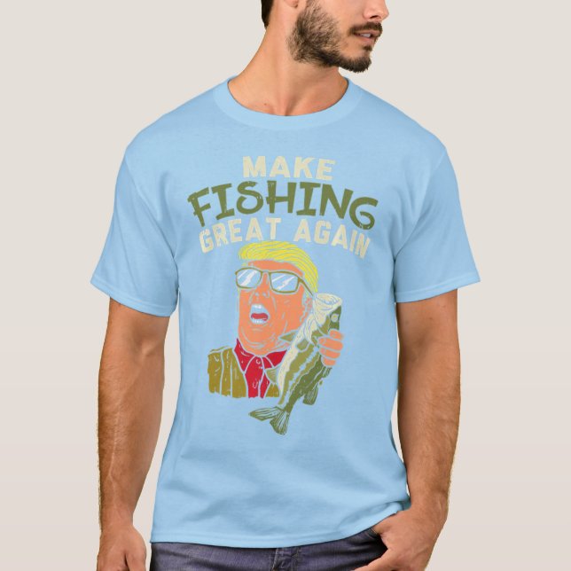 Gör fisket Underbart igen Trump Fisherman Angler T Shirt (Framsida)