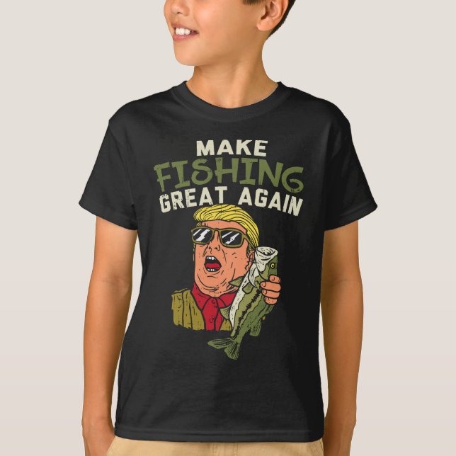 Gör fisket Underbart igen, Trump Funny Fisherman A T Shirt (Framsida)