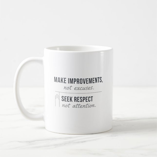 Gör Förbättringar, Inte Ursäkter Kaffemugg (Vänster)