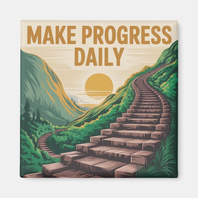 Gör framsteg dagligen magnet (Framsidan)