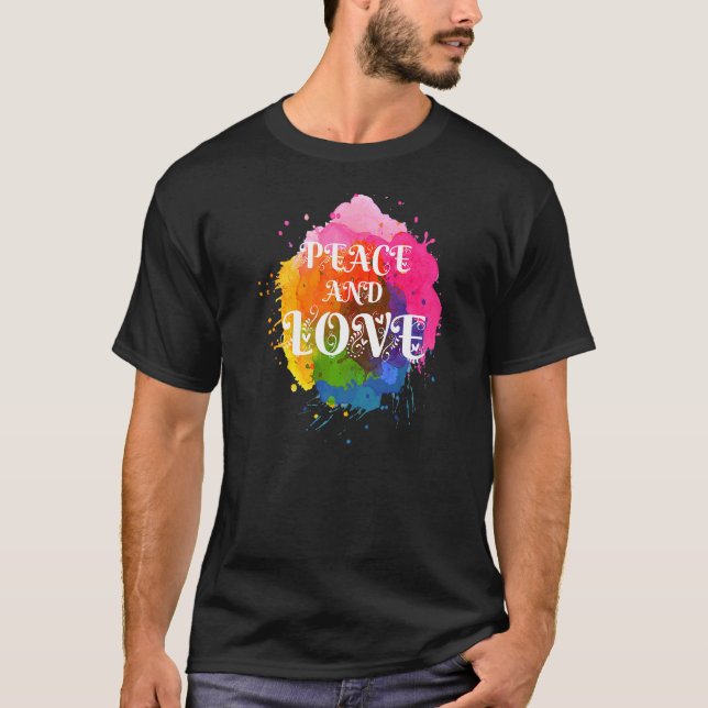 Gör fred inte Krig färglös fred och Kärlek Illustr T Shirt (Framsida)