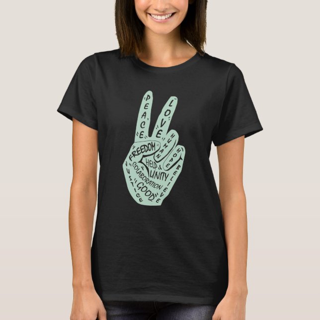 Gör fred inte till fredsskylt i Krig 10 T Shirt (Framsida)