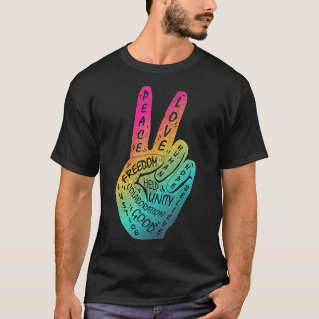 Gör fred inte till fredsskylt i Krig 16 T Shirt (Framsida)