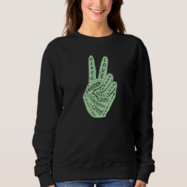 Gör fred inte till Krig-fredssignal 4 T Shirt (Framsida)