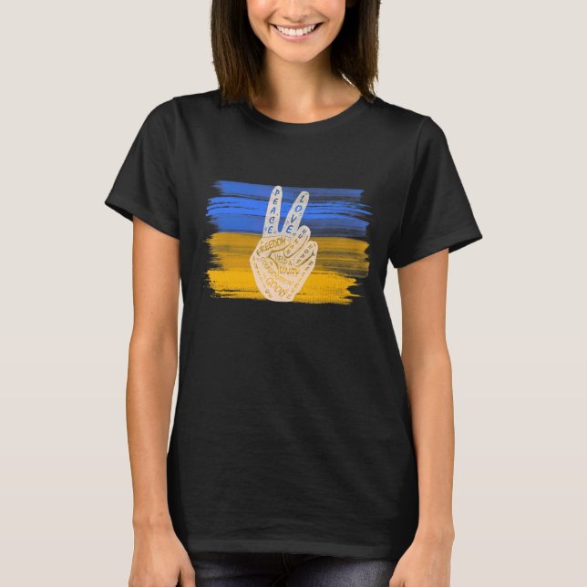 Gör fred till inte Krig-fredssignal 6 T Shirt (Framsida)