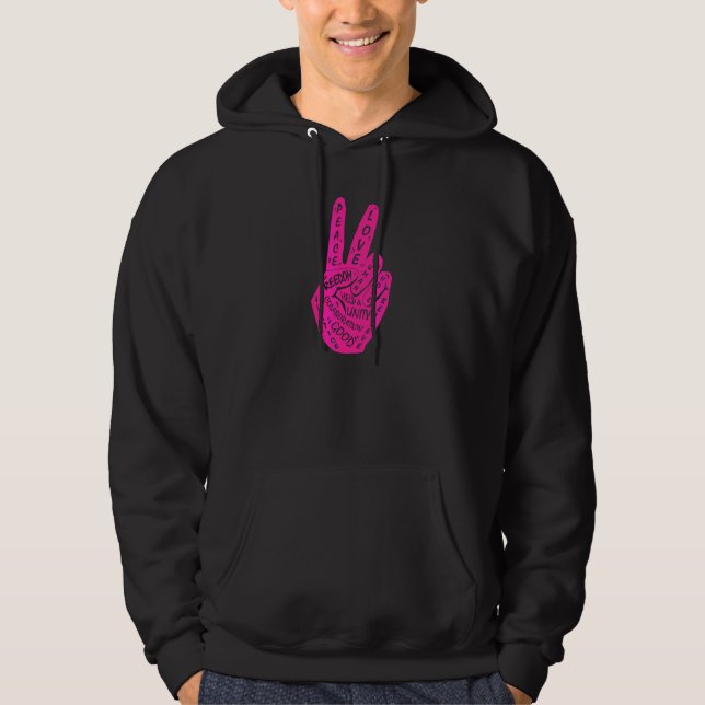 Gör fred till inte Krig-fredssignal 7 Hoodie (Framsida)