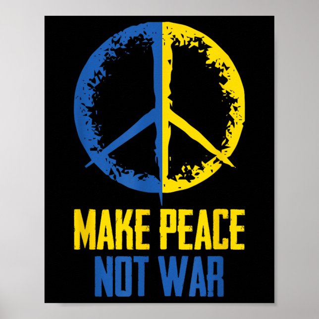 Gör fred till inte Krig Ukraina ukrainsk Flagga Poster (Framsidan)