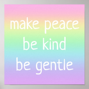 "Gör fred, var snäll, var försiktig" Kindness Post Poster