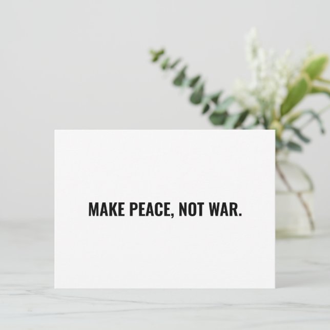 Gör freden till ett svart, svart minikort från kri (Stående Fram)