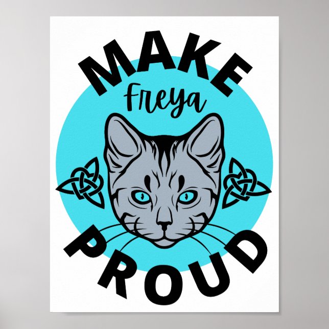 Gör Freya Proud Poster (Light Cat Edition) (Framsidan)