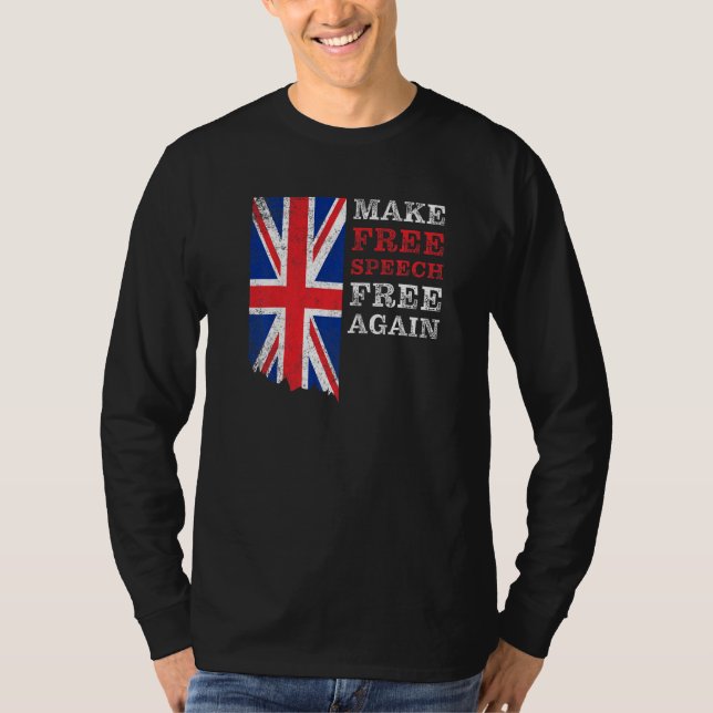 Gör frihetligt tal fritt igen Storbritanniens flag T Shirt (Framsida)