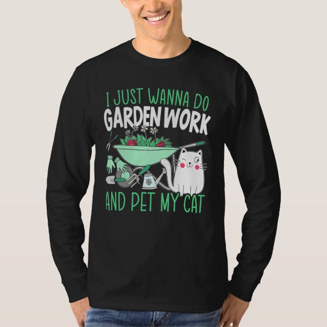 Gör Garden-jobbet och ät min katt  Verktyg T Shirt (Framsida)