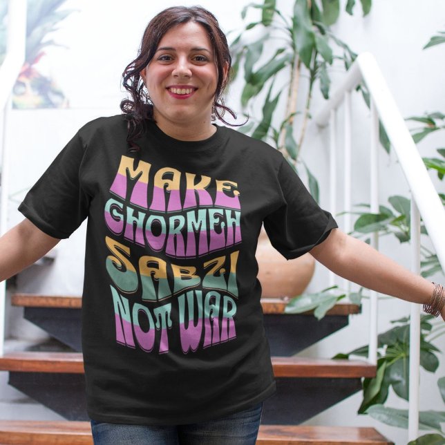 Gör Ghormeh Sabzi till Krig | Funny iransk T Shirt (Make Ghormeh Sabzi Not War | Funny Iranian T-Shirt)
