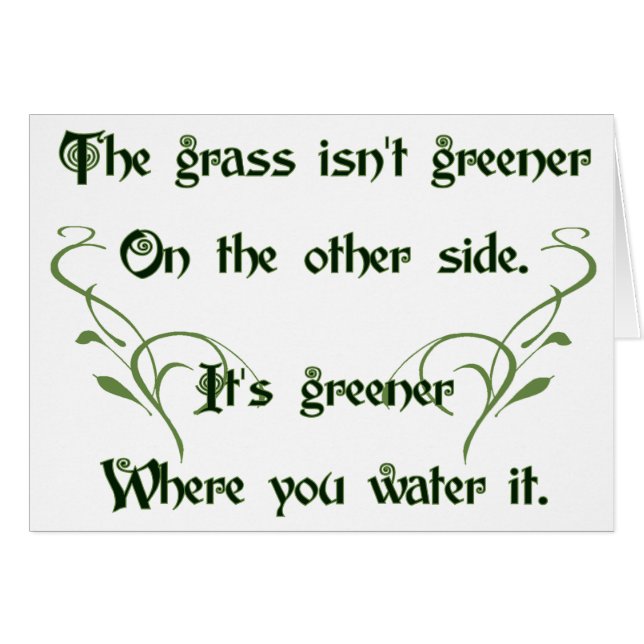 Gör gräset mer grön hälsningskort (Framsidan Horizontal)