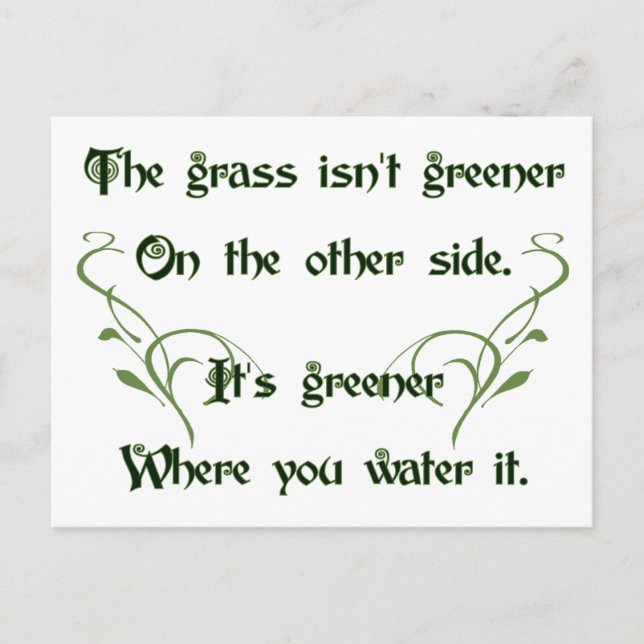 Gör Grass Greener till grönare Vykort (Framsida)