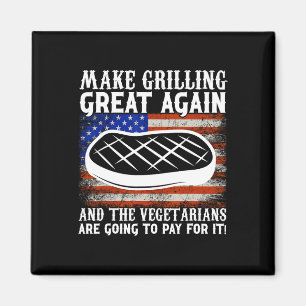 Gör Grilling Great Again Usa Trump Bbq Rbecue Smo Magnet