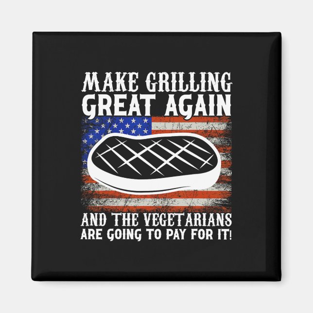 Gör Grilling Great Again Usa Trump Bbq Rbecue Smo Magnet (Framsidan)
