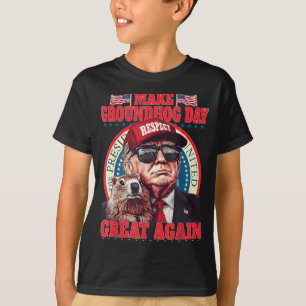 Gör Groundhog Day Great Again Roligt Trump Håller T Shirt