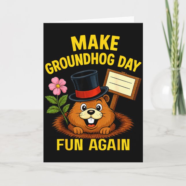 Gör Groundhog Day Roligt Igen Rolig Groundhog Älsk Kort (Framsida)