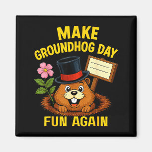 Gör Groundhog Day Roligt Igen Rolig Groundhog Älsk Magnet