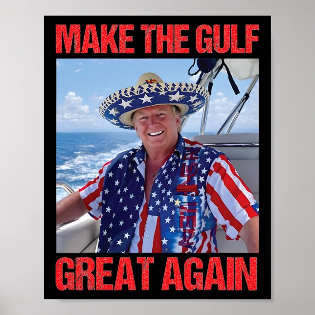 Gör Gulf Stort Igen Amerikas Gulf Mexiko Trump Poster (Framsidan)