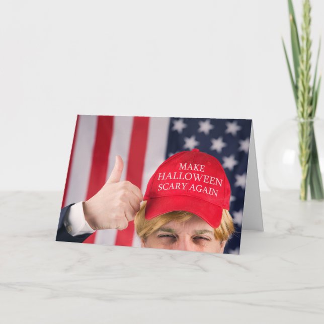 Gör Halloween-scenen igen Trump Halloween Helgkort (Framsida)