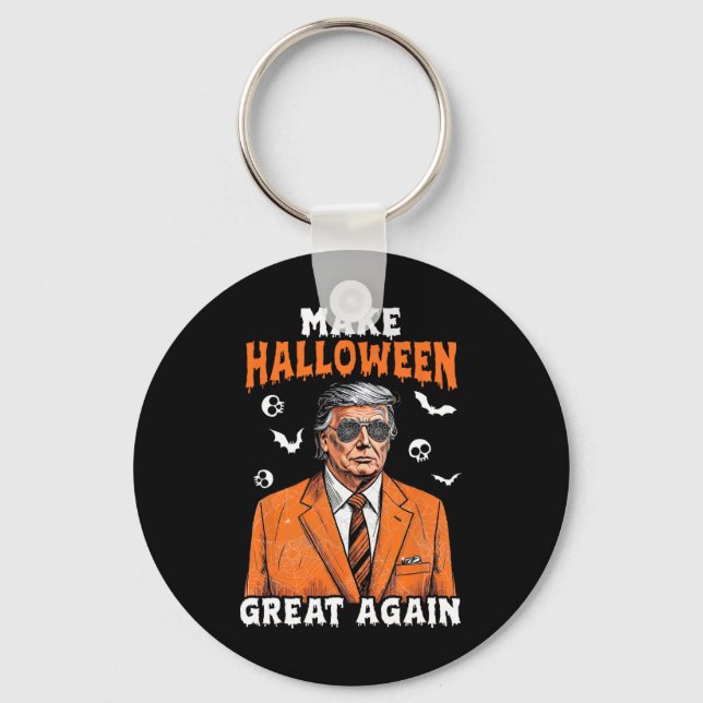 Gör Halloween Stort Igen Donald Trump Kuslig Sjö Nyckelring (Framsida)