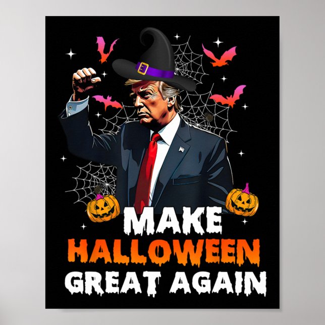 Gör Halloween Stort Igen Rolig Trump Kuslig Sjö Poster (Framsidan)