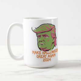 Gör Halloween Underbar igen 2024 Mugg:Trumpinspire Kaffemugg