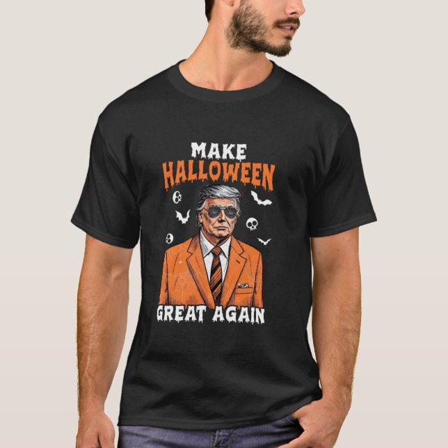 Gör Halloween Underbar igen Donald Trump Spooky Se T Shirt (Framsida)