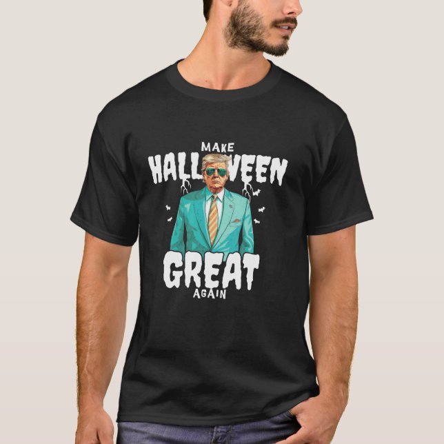 Gör Halloween Underbar igen, roligt Donald Trump S T Shirt (Framsida)