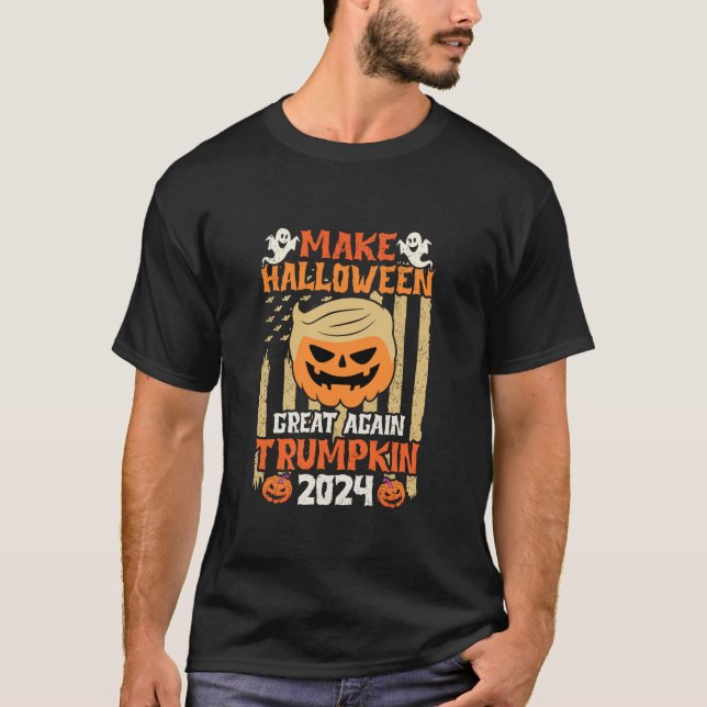 Gör Halloween Underbart igen Trumpkin 2024 Trump A T Shirt (Framsida)