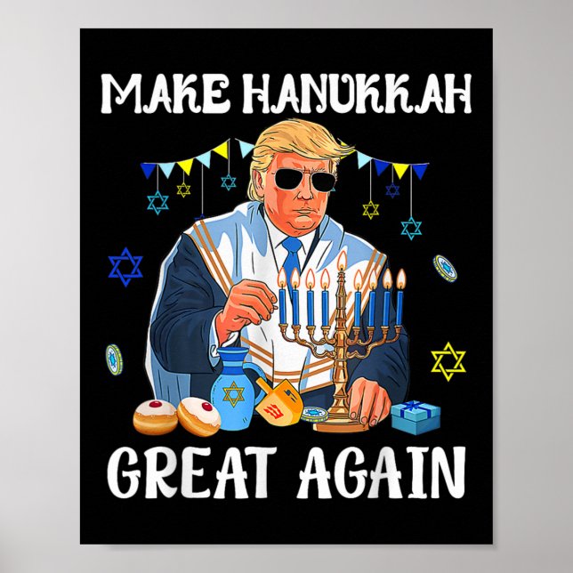 Gör Hanukkah Stort Igen Judisk Ful Chanukah Swe Poster (Framsidan)