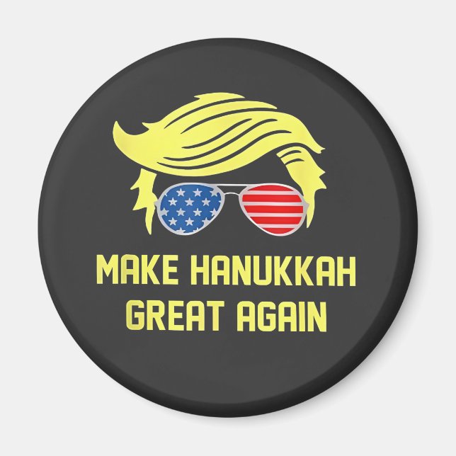 Gör Hanukkah Stort Igen Trump Judisk  Magnet (Framsidan)
