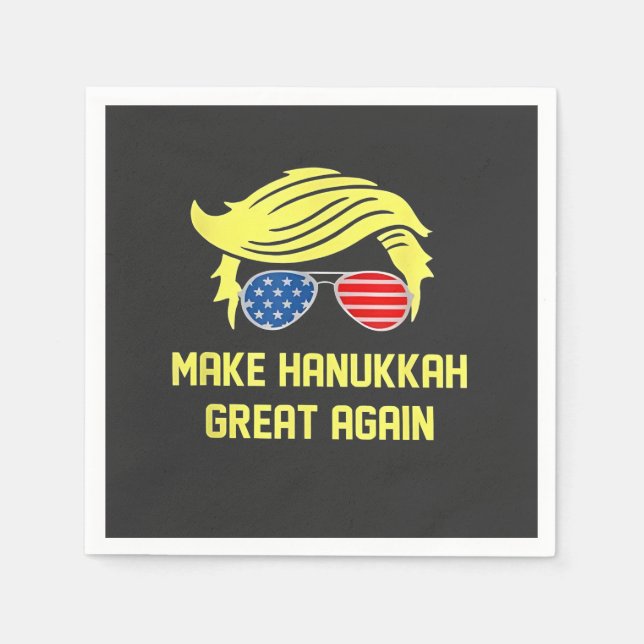 Gör Hanukkah Stort Igen Trump Judisk  Pappersservett (Framsidan)