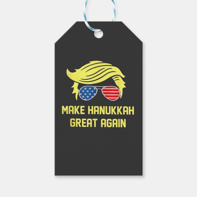 Gör Hanukkah Stort Igen Trump Judisk  Presentetikett (Framsidan)
