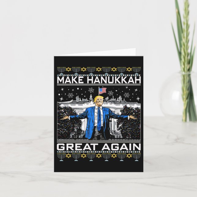 Gör Hanukkah Underbar igen, roligt Trump Ugly Chan Kort (Framsida)