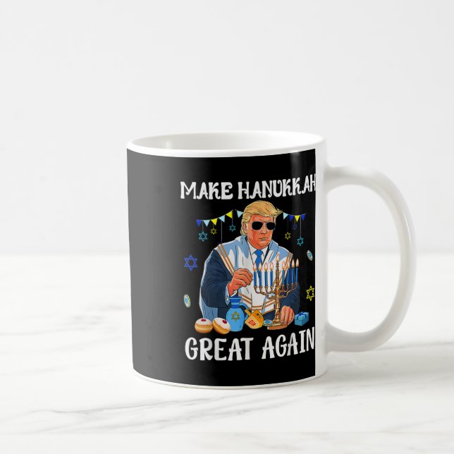 Gör Hanukkah Underbar igen till jude Ugly Chanukah Kaffemugg (Höger)