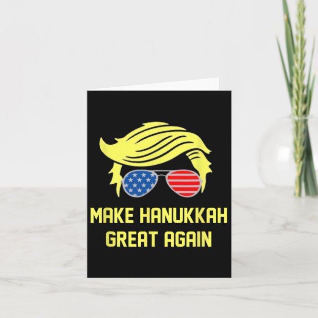 Gör Hanukkah Underbar igen Trump 47 Hanukkah Mirac Kort (Framsida)