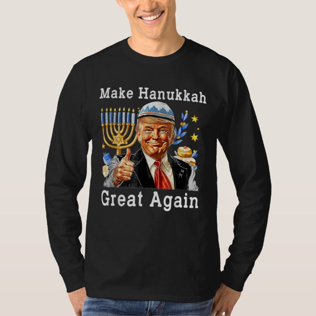 Gör Hanukkah Underbar igen Trump Chanukah T Shirt (Framsida)