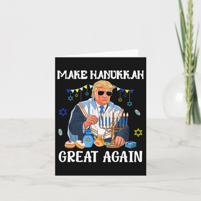 Gör Hanukkah Underbar igen Trump Jewish Ugly Chanu Kort (Framsida)