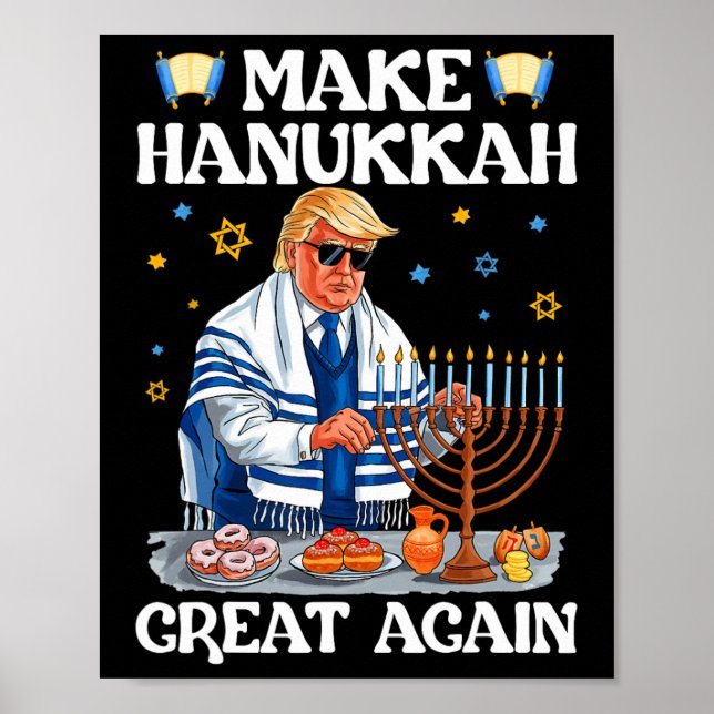 Gör Hanukkah Underbar igen Trump Jewish Ugly Chanu Poster (Framsidan)