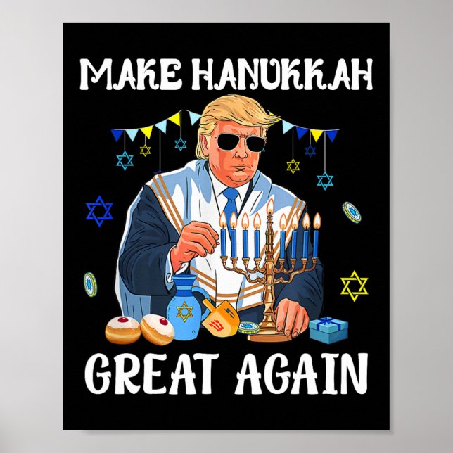 Gör Hanukkah Underbar igen Trump Jewish Ugly Chanu Poster (Framsidan)