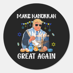 Gör Hanukkah Underbar igen Trump Jewish Ugly Chanu Runt Klistermärke