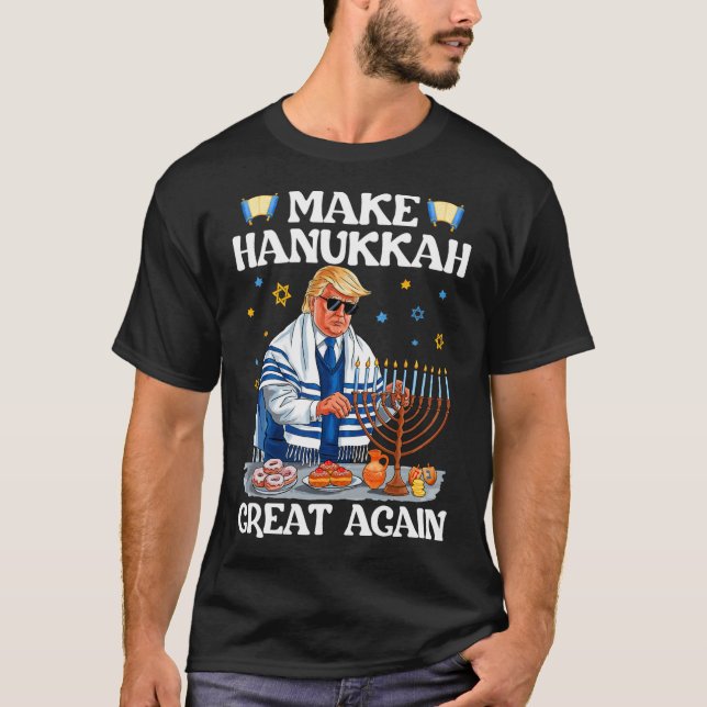 Gör Hanukkah Underbar igen Trump Jewish Ugly Chanu T Shirt (Framsida)