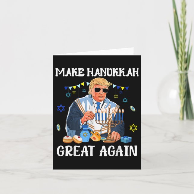 Gör Hanukkah Underbar igen Trumpy Jewish Ugly Kort (Framsida)