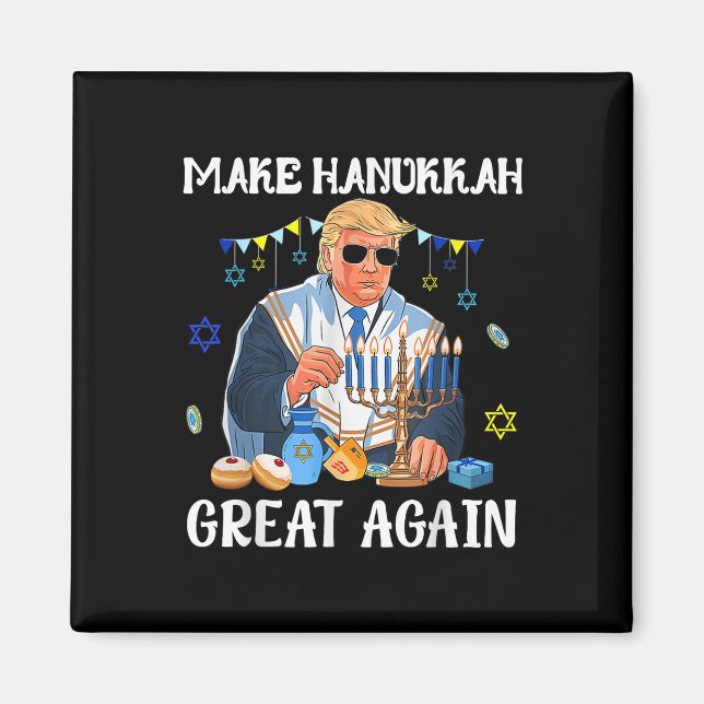 Gör Hanukkah Underbar igen Trumpy Jewish Ugly Magnet (Framsidan)