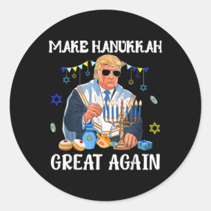 Gör Hanukkah Underbar igen Trumpy Jewish Ugly Runt Klistermärke